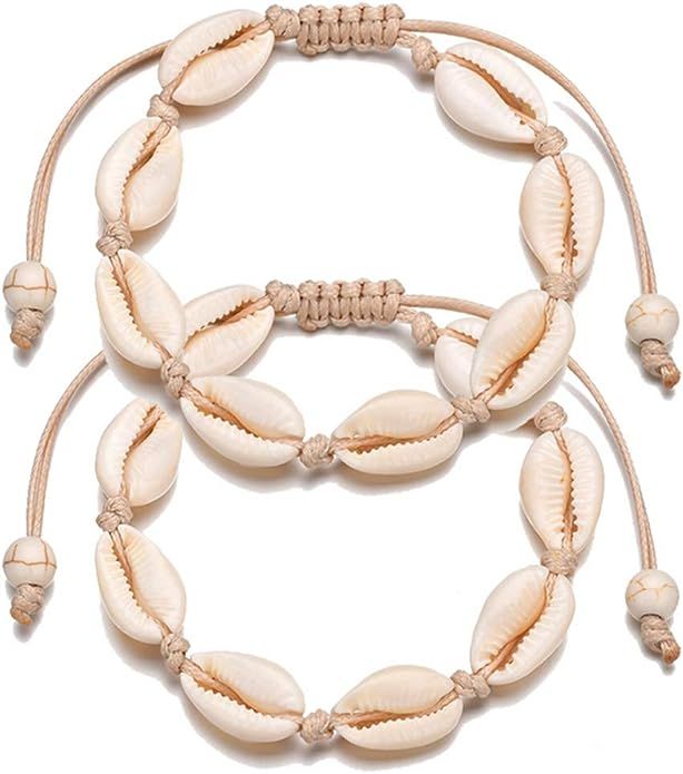 ZEKUI White Natural Shell Bracelet Bohemian Adjustable Hawaiian Beach Summer Vintage Anklet Hand-... | Amazon (US)