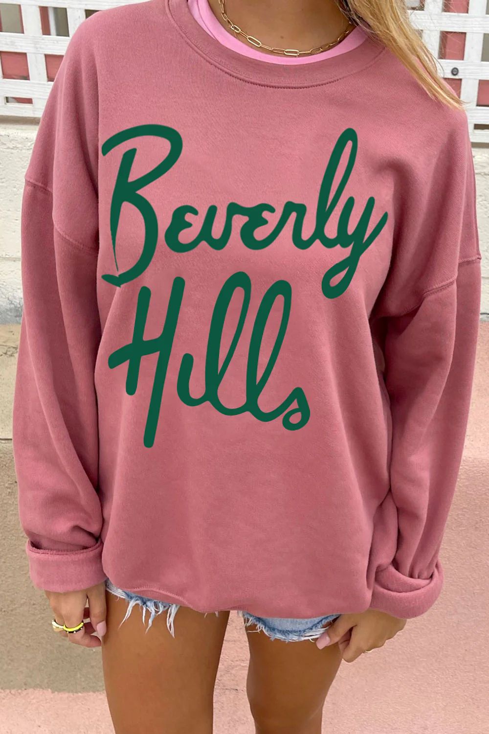 PRESLIE CREWNECK - Beverly Hills (Dusty Rose) | Los Angeles Trading Co