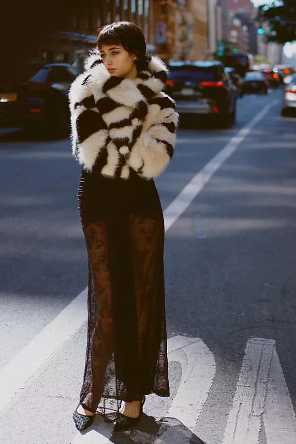 Faux-Fur Zebra Cropped Coat Jacket | Anthropologie (US)
