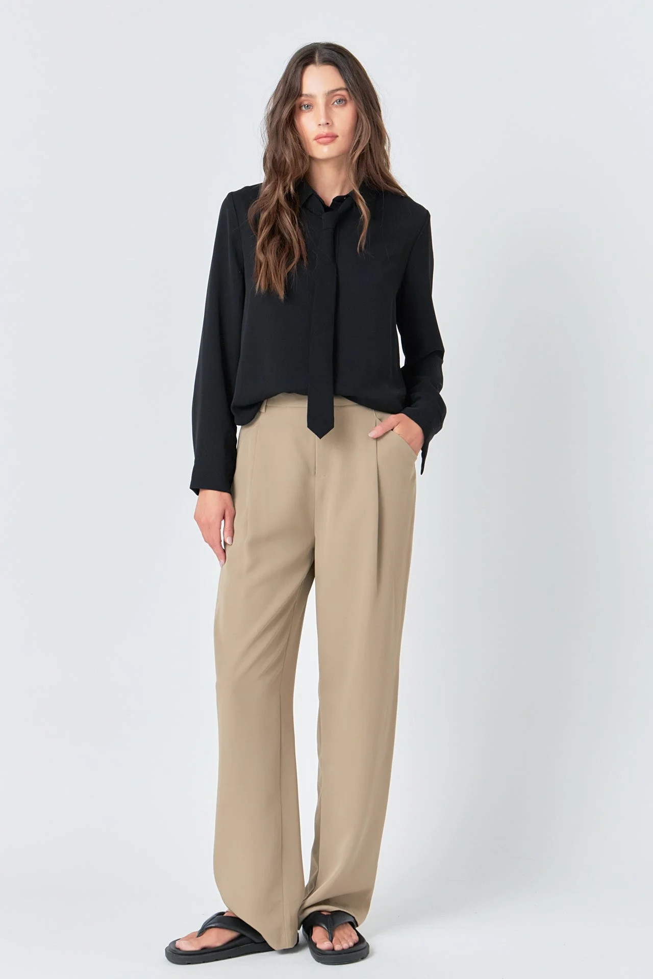 Wide Leg High Waisted Trouser | Endless Rose