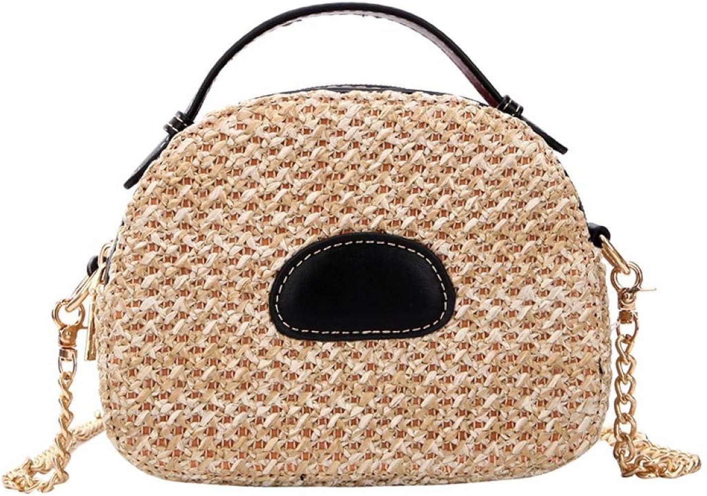 Puedo Exquisite Handmade Straw Bag Women Rattan Woven Shoulder Handbag Summer Beach Crossbody Bag | Amazon (US)