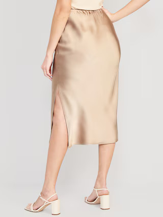 Satin Midi Slip Skirt for Women | Old Navy (US)