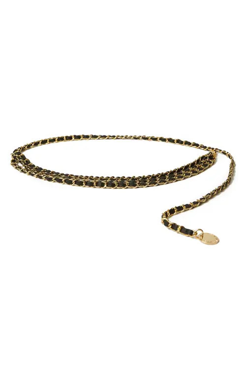 B-Low the Belt Mini Gissel Chain Belt in Black Gold at Nordstrom | Nordstrom