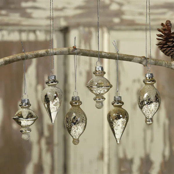 6 Piece Glass Finial Ornament Set | Wayfair North America