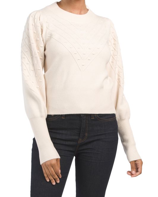 Soft Cropped Bobble Sweater | TJ Maxx