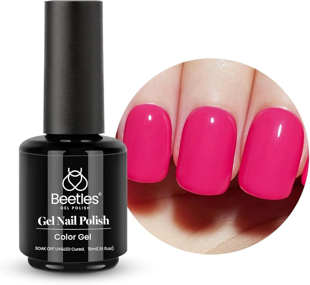 Beetles Gel Nail Polish, 1 Pcs 15ml Hot Red Gel Polish Soak Off UV LED Lamp Nail Art Manicure Sal... | Amazon (US)