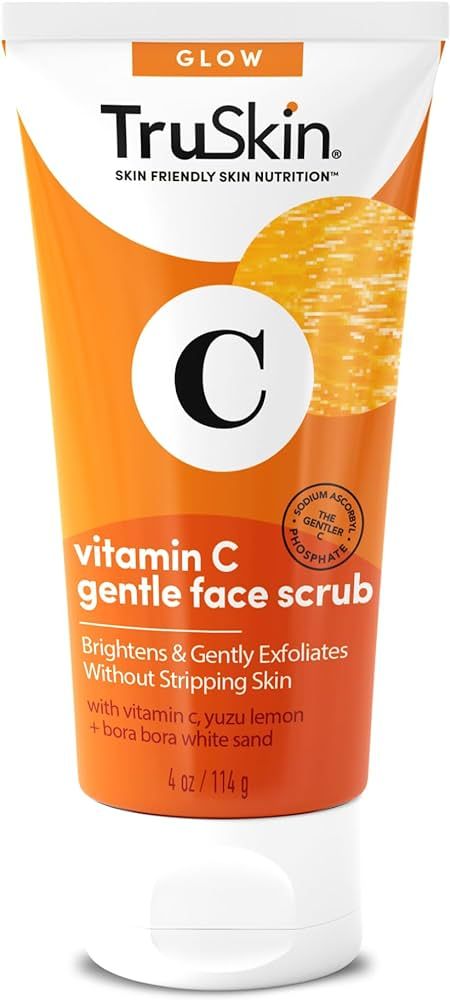 TruSkin Vitamin C Gentle Face Scrub - Brightening Daily Face Exfoliator for All Skin Types - Soft... | Amazon (US)