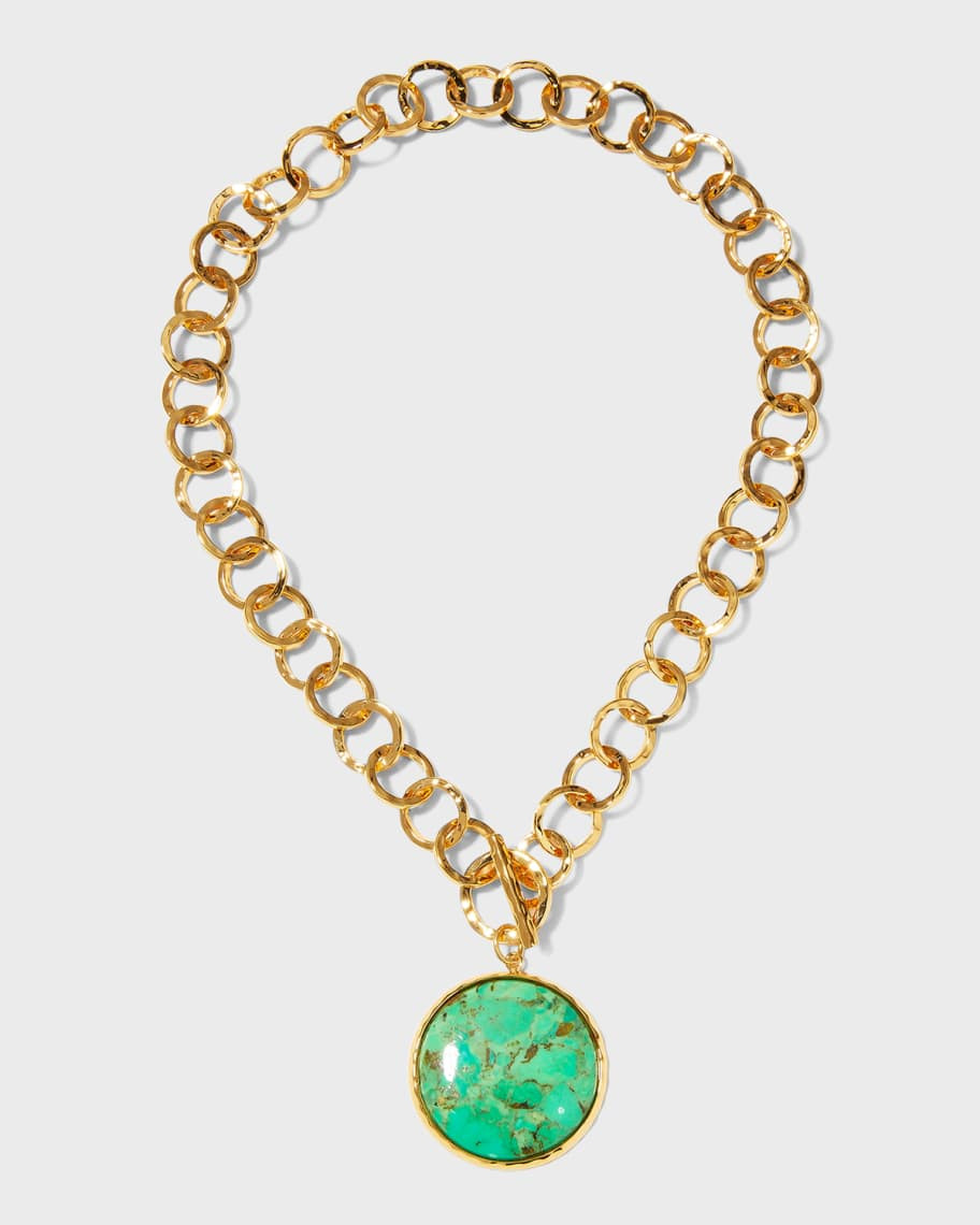 NEST Jewelry Green Turquoise Bezel Pendant Necklace | Neiman Marcus