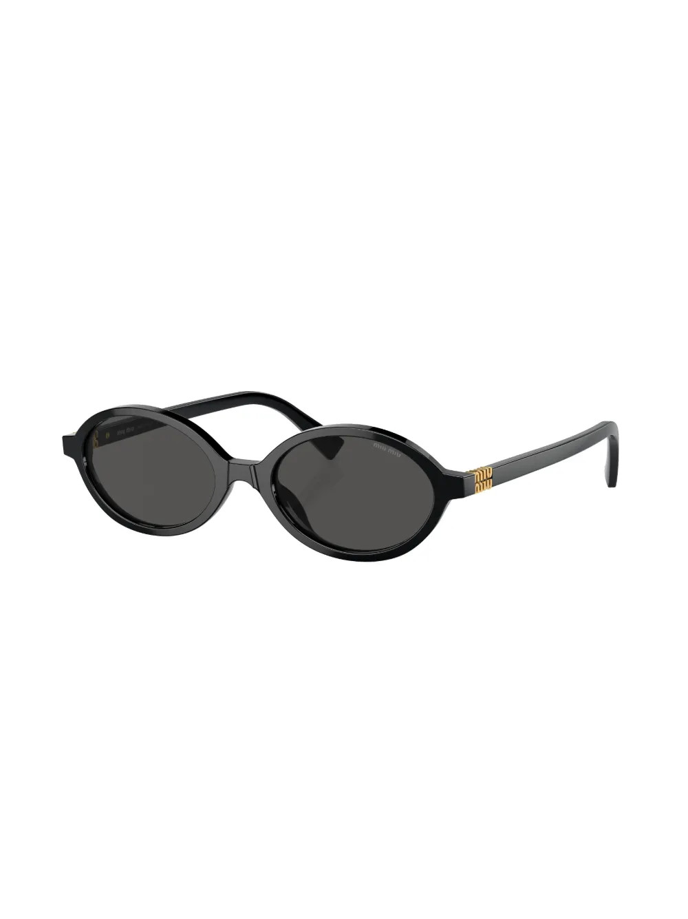 Miu Miu Eyewear logo-lettering Oval Sunglasses | Black | FARFETCH IE | Farfetch Global