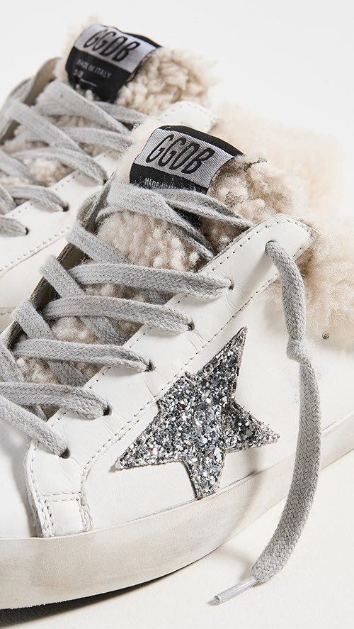 Golden Goose Super-Star Sabot Leather Upper Glitter Sneakers | SHOPBOP | Shopbop