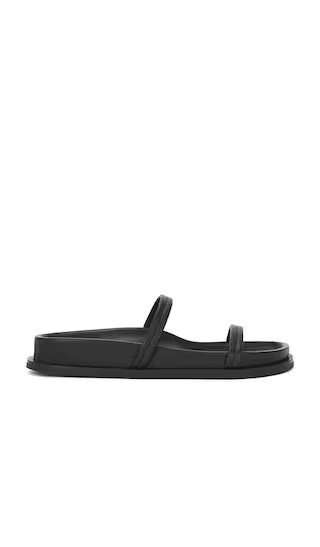 Fine Double Strap Slide in Black | Revolve Clothing (Global)