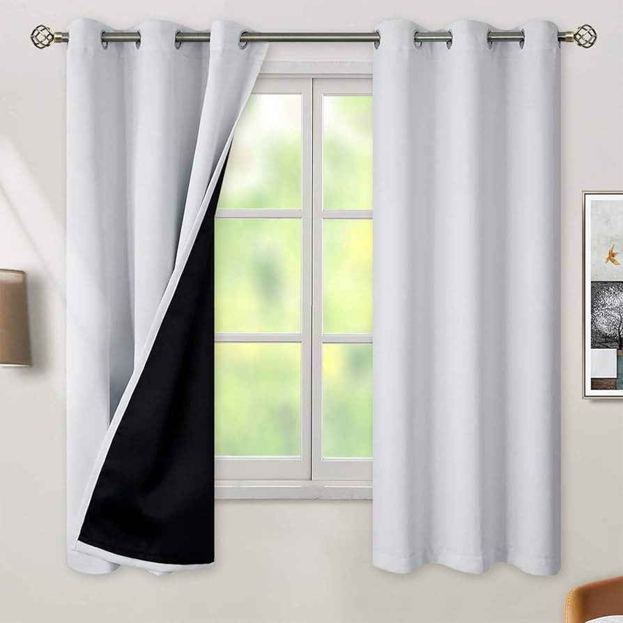 BGment Thermal Insulated 100% Blackout Curtains for Bedroom with Black Liner, Double Layer Full R... | Amazon (US)