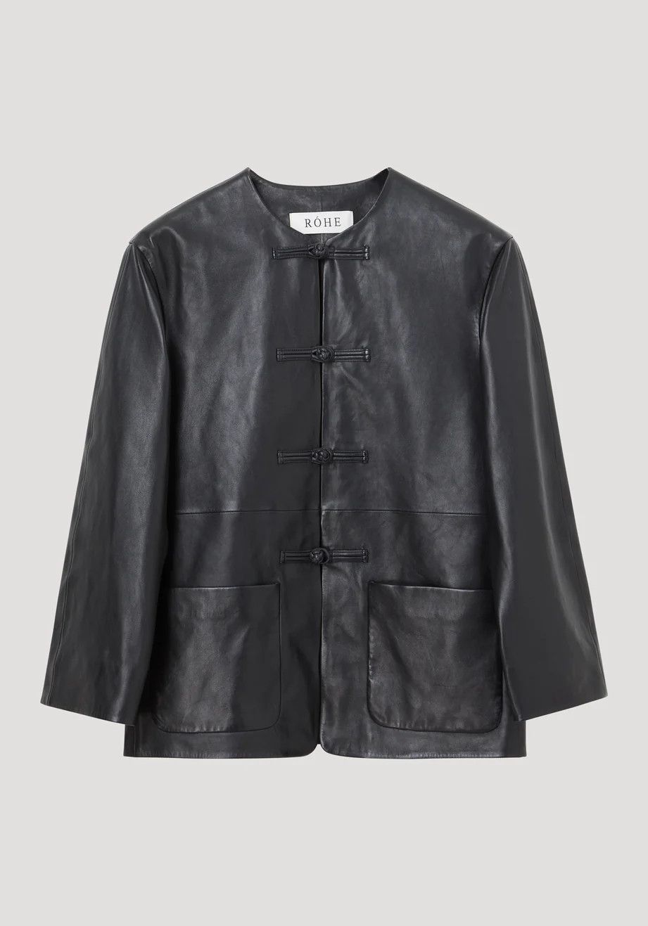 pankou closure leather jacket | black | Rohe