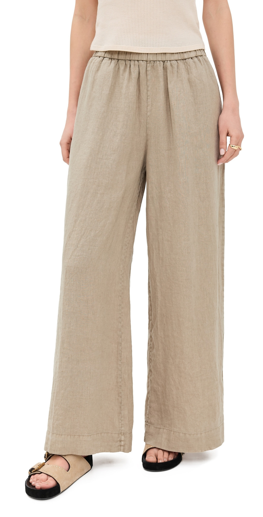 James Perse Lightweight Linen Culotte Pants Overcast Pigment 3 | Shopbop