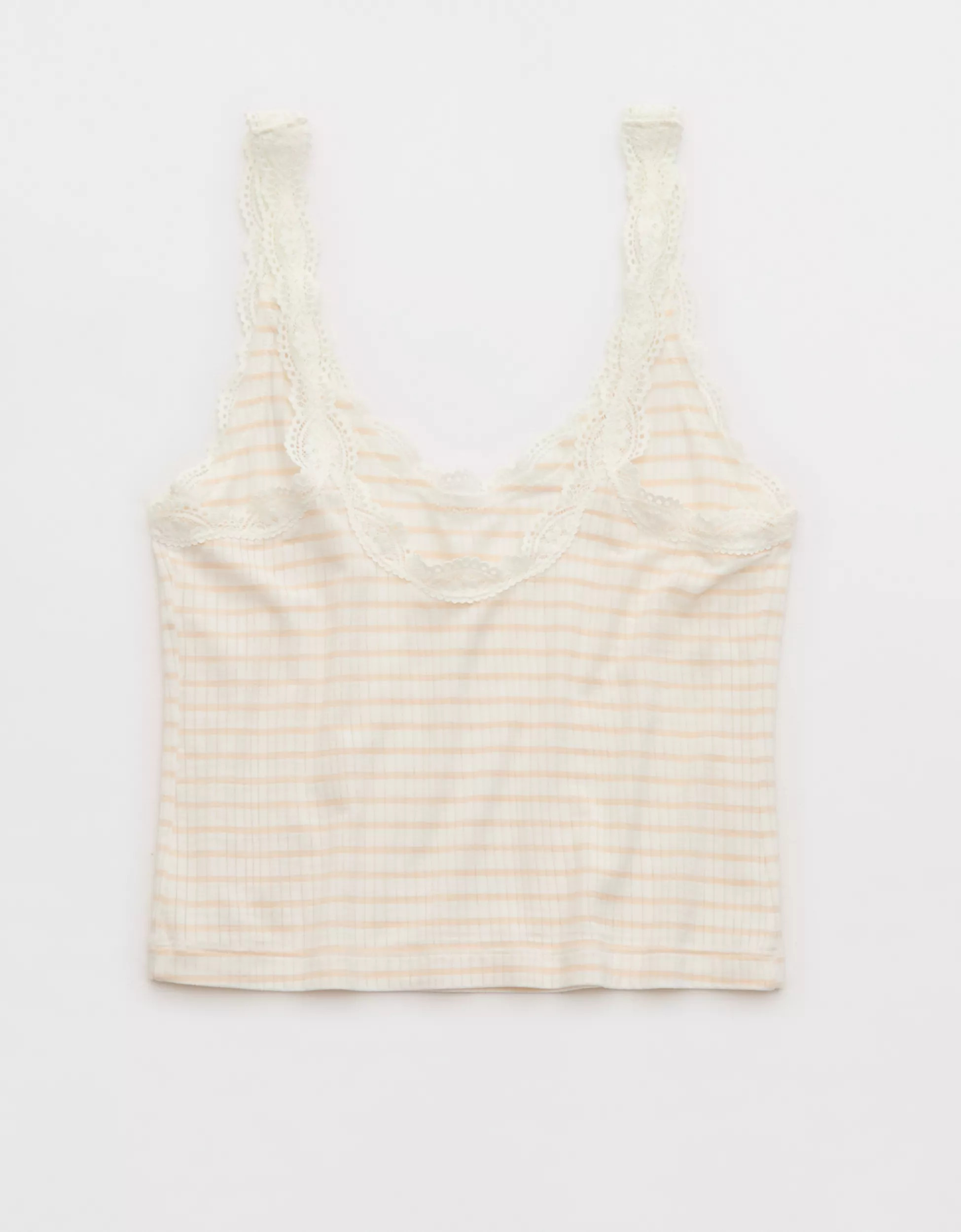 Superchill Modal Rib Lace Trim Tank Top | Aerie