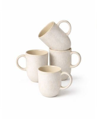 Porto Brasil Stoneware Coup Mugs, Set of 4 - Matte Black | Macy's
