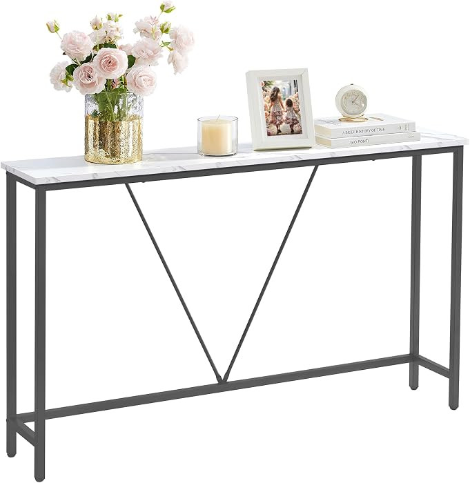 VASAGLE Console Sofa Table, Narrow Entryway Table, for Living Room, Bedroom, Easy Assembly, Marbl... | Amazon (US)