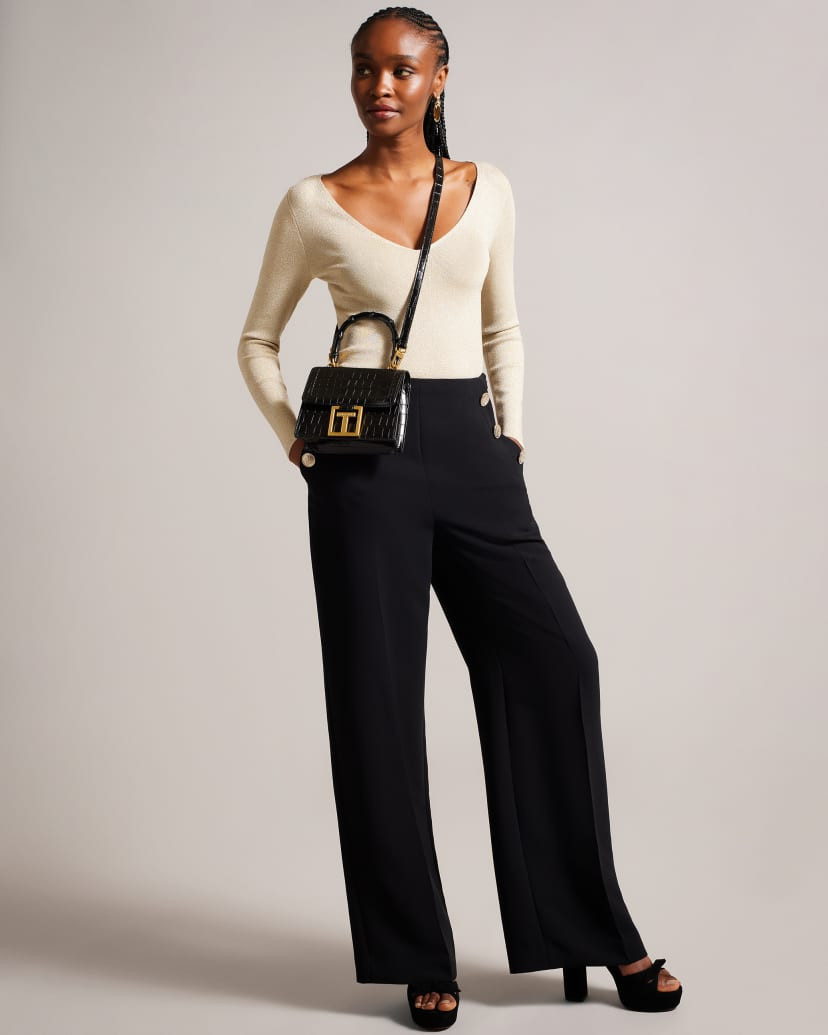 Imitation Croc Bamboo Handle Bag | Ted Baker (US)