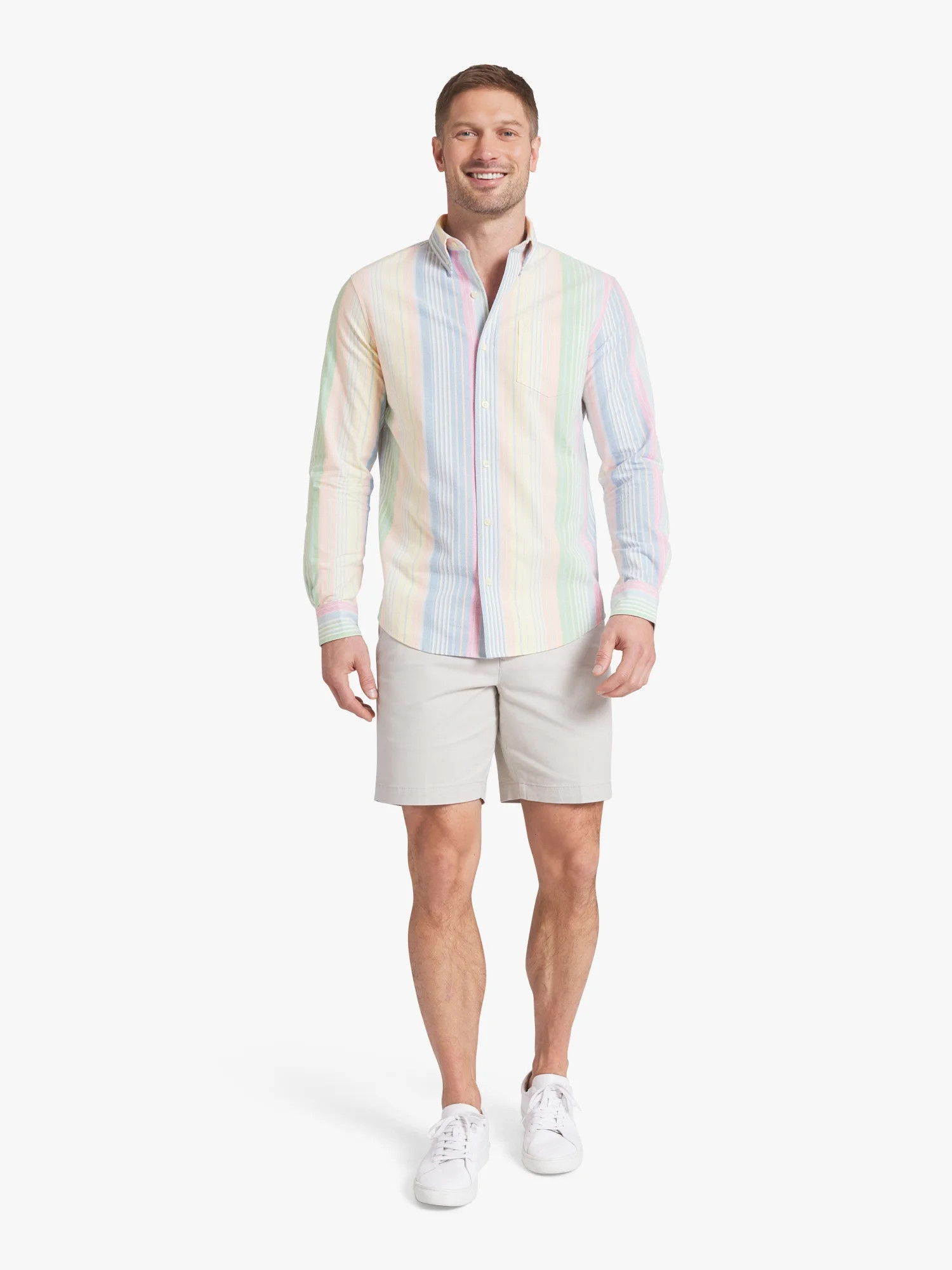 Chaps Men's & Big Men's Long Sleeve Oxford Woven Shirt, Sizes S-3XL | Walmart (US)