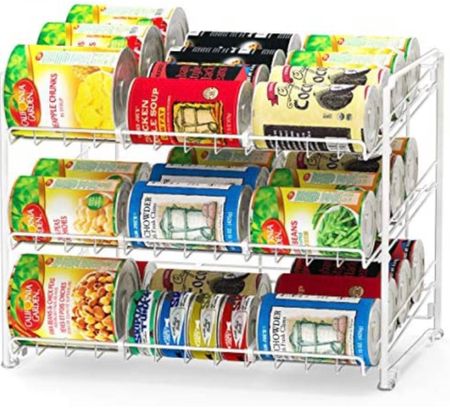 STACKABLE DESIGN: get multiple sets and stack them together in a second
Store up to 36 can or variety size can/jars
Six adjustable plastic dividers get different size can, jars,beverage can aligned and organized
Assembled in a minute and no hardware needed, sturdy construction, White finish

#LTKfamily #LTKhome #LTKfit