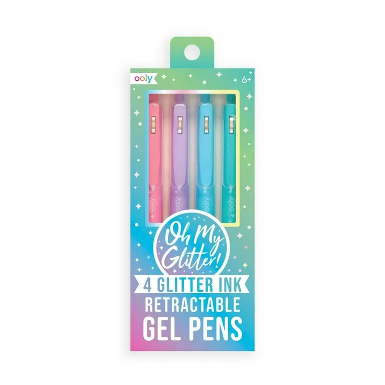 OOLY Oh My Glitter! Gel Pens, Set of 4 Retractable Glitter Pens for Girls | Walmart (US)