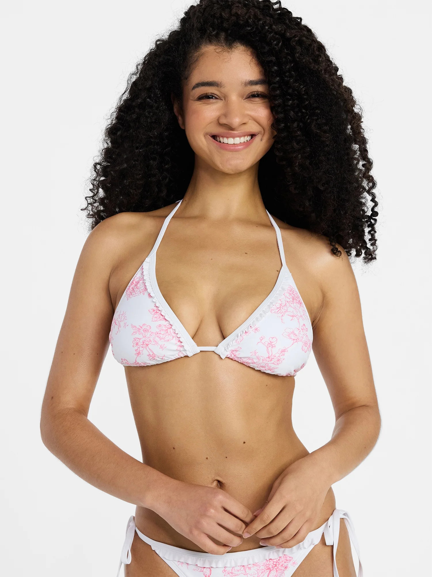 No Boundaries Ruffle Triangle Bikini Top, Women’s XXS-XXL | Walmart (US)