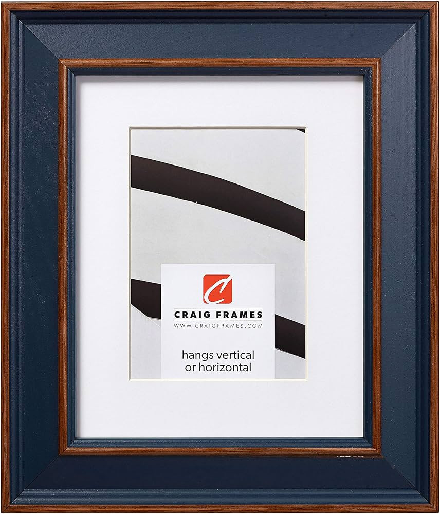 Craig Frames Country Estate, 8 x 10 Inch Blue Hardwood Picture Frame Matted to Display a 5 x 7 In... | Amazon (US)