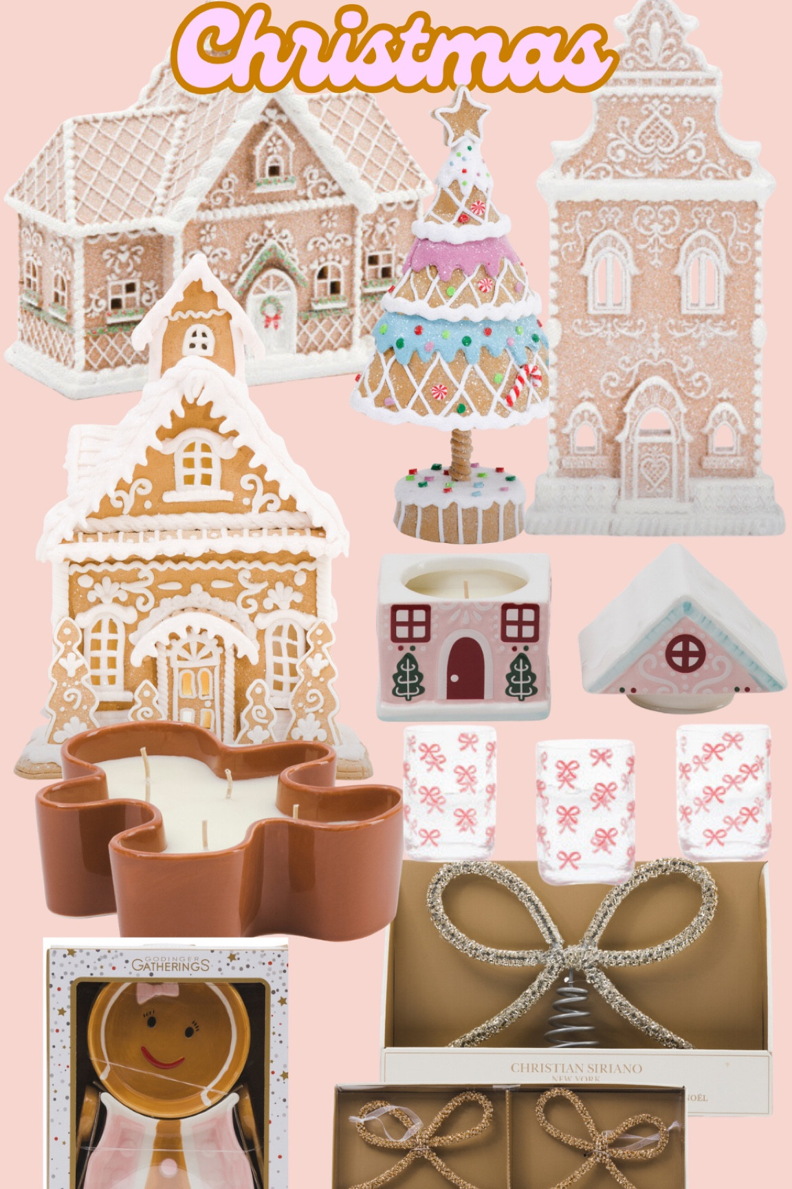Gingerbread houses and bow topper and ornaments now available online!! 

#LTKHoliday
