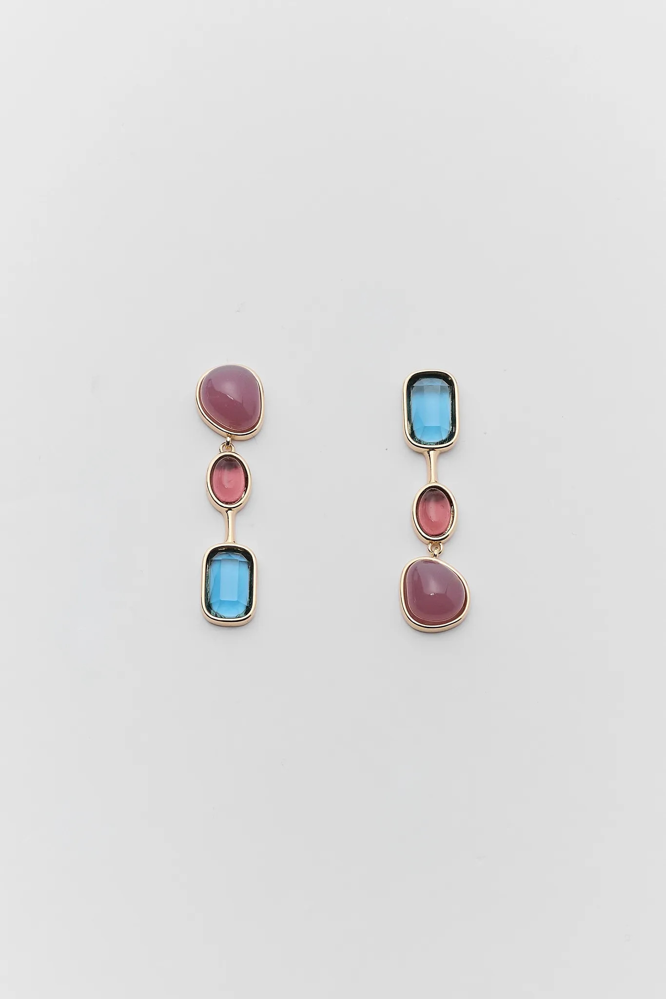 Blue Multi Stone Drop Earrings | Avara