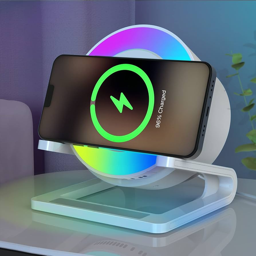 doopo Night Lights Bluetooth Speaker,Wireless Charger 15W with Phone Holder, Touch Control Bedsid... | Amazon (US)