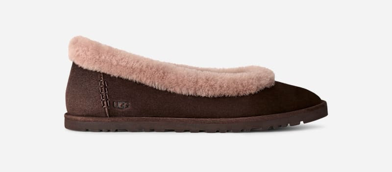 UGG® Women's Zora Ballet Flat Sheepskin Shoes in Dusted Cocoa, Size 8 | UGG (US)
