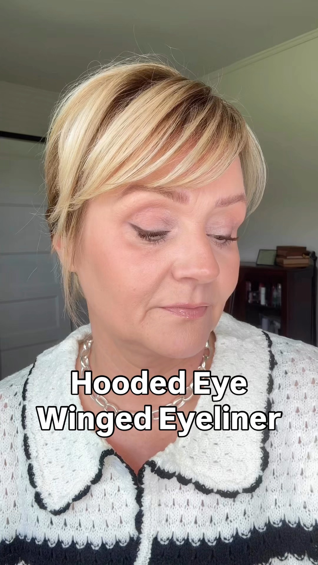 Winged eyeliner over 50 on mature hooded eyes  

#LTKOver40 #LTKBeauty