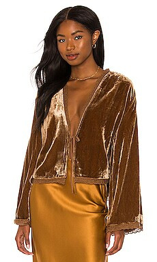 Free People Velvet Bed Jacket in Joshua Tree from Revolve.com | Revolve Clothing (Global)