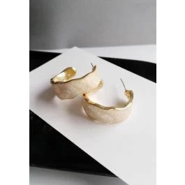 C-Shape Wavy Golden Trim Earrings | Chicwish