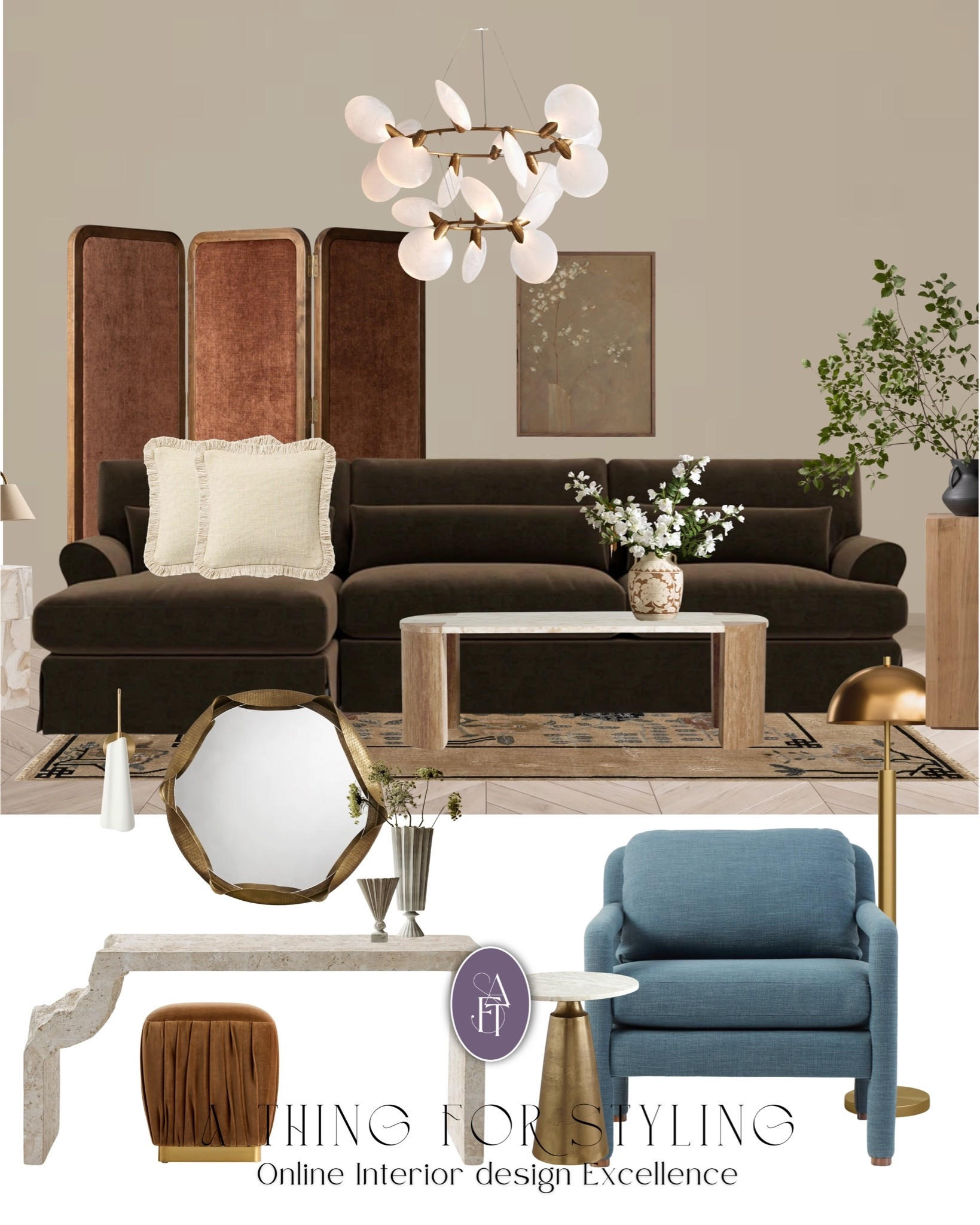 Brown and blue living room design

#LTKHome