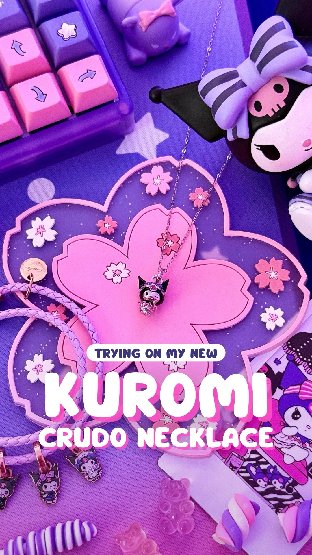 Trying on my new Kuromi necklace~ 🌸💜 Do you like wearing jewelry? My husband got me this pendant necklace from the Crudo x Kuromi collection for Christmas, and it’s so pretty! 🥹 I love how it matches my Kuromi leather bracelet too! 😍

Linked a ton of Sanrio jewelry below, including earrings too! 🎀

🌸💕🌸💕🌸💕🌸

Kuromi, Crudo Leather, Crudo Moments, Kuromi necklace, Kuromi bracelet, leather bracelet, charm bracelet, pendant, silver necklace, Sanrio necklace, Sanrio jewelry, get ready with me, GRWM, unboxing, Crudo unboxing, Sanrio collab, Kuromi collab, cute jewelry, gift ideas

#LTKgrwm #LTKSaleAlert #LTKFindsUnder100