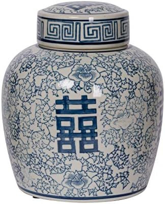 A&B Home Berit Lidded Jar, Blue, White | Amazon (US)