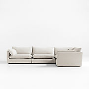 Unwind Modular 4-Piece L-Shaped Slipcovered Sectional Sofa + Reviews | Crate & Barrel | Crate & Barrel