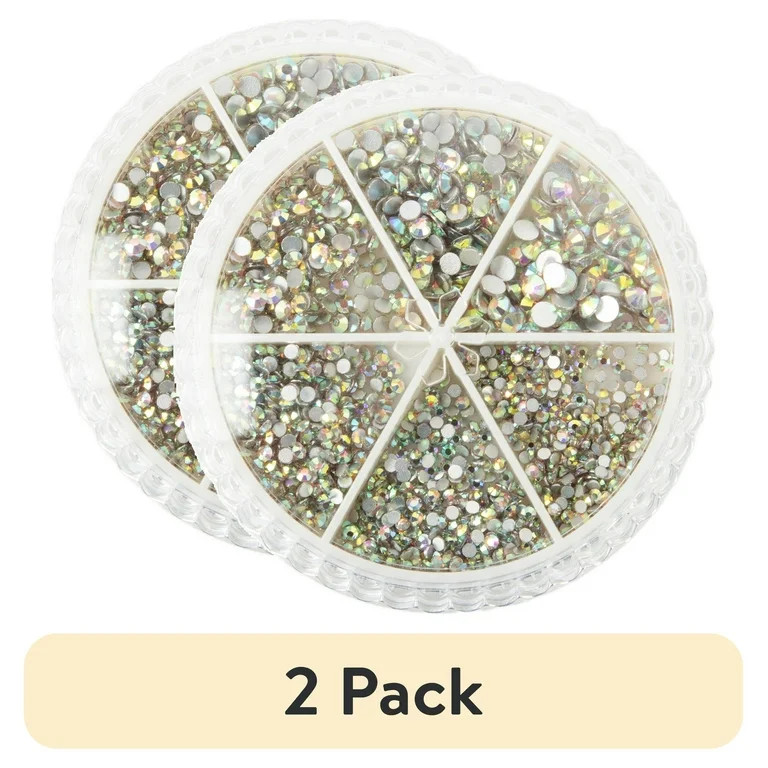 (2 pack) Cousin DIY Crystal Flatback Variety Pack, Clear AB, 23g, 1248 Piece, Adult, Unisex | Walmart (US)