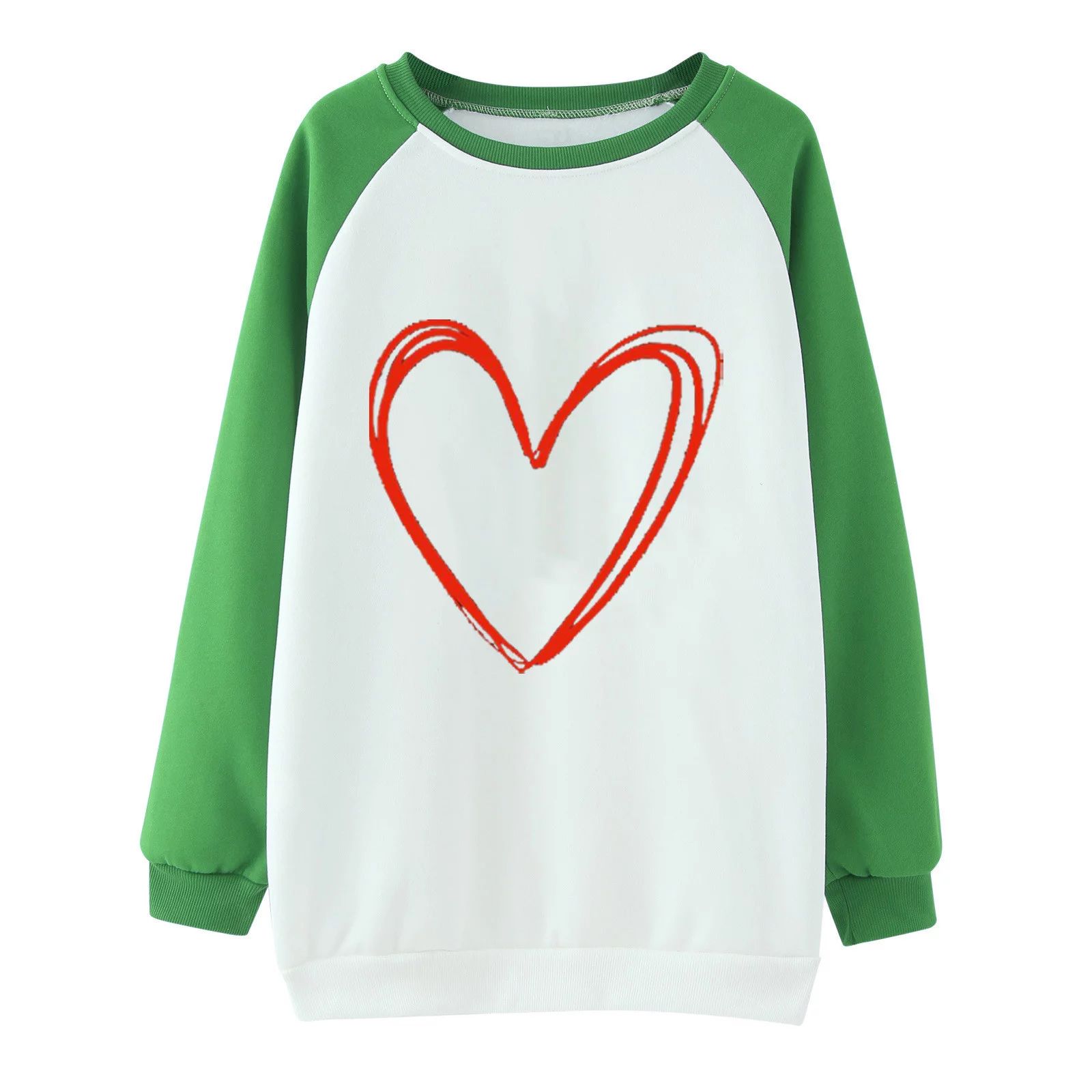 Fatuov Womens Valentine's Day Tops Sweatshirts Love Print Long Sleeve Fashion Spring Deals for 20... | Walmart (US)