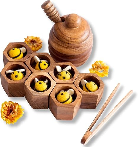 KOOKAROO Wooden Bee Hive Sorting & Stacking Toys for Toddlers - Bee Toy - Learning Toys for 3 Yea... | Amazon (US)