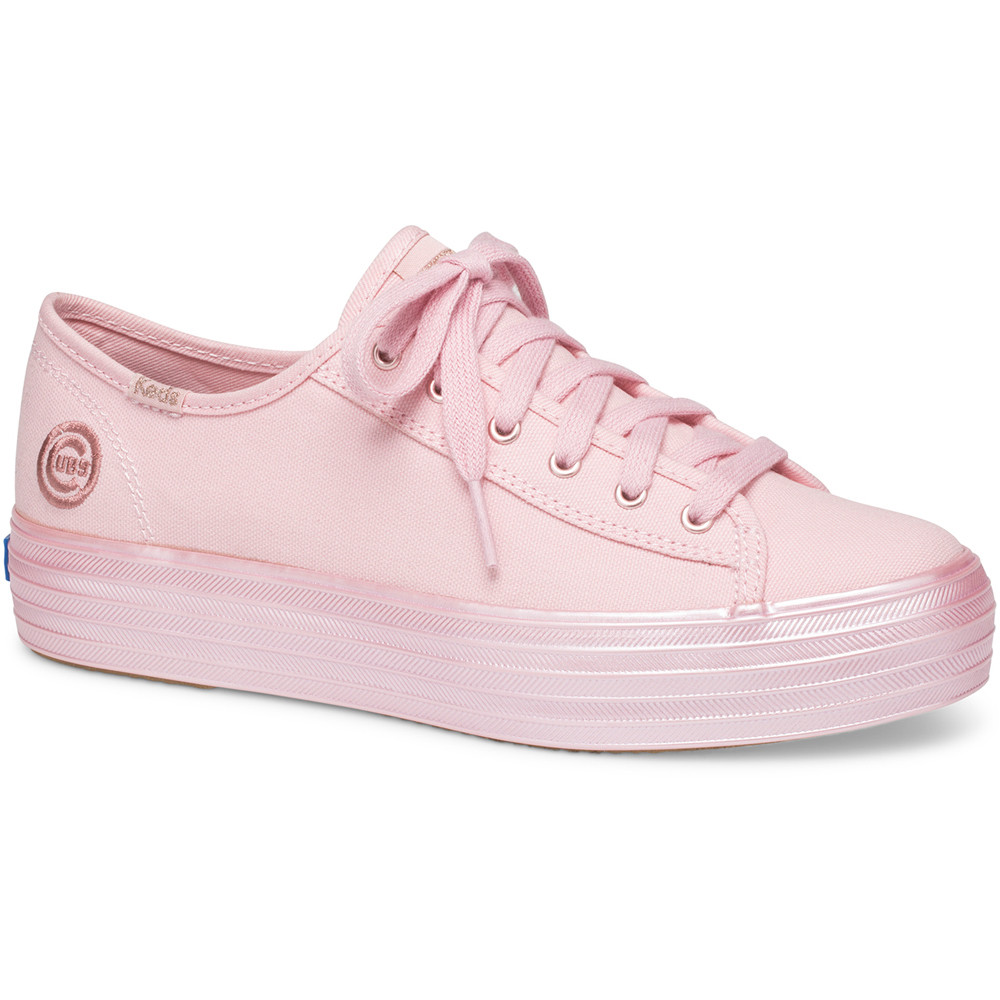 Chicago Cubs Keds Women's Triple Kick Blush Shoes - Pink | Fanatics