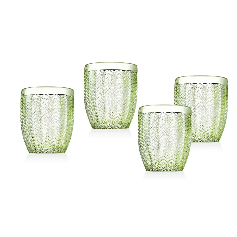 Twill Green Set of 4 Double Old Fashion Glasses 11oz | Walmart (US)