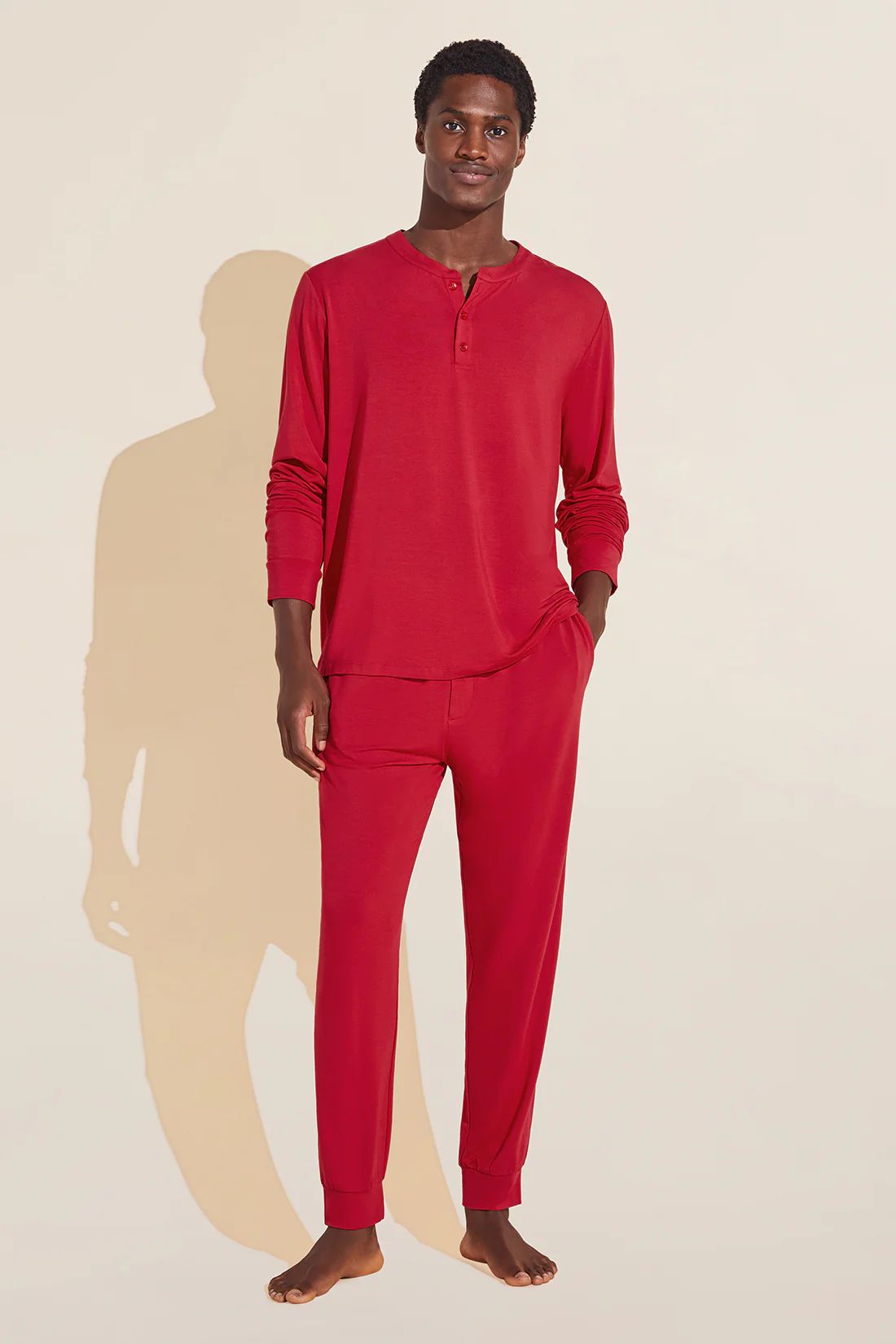 Henry TENCEL™ Modal Long PJ Set - Haute Red - Eberjey | Eberjey