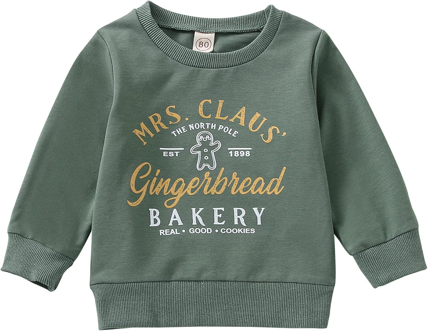 Amazon.com: Toddler Baby Christmas Outfit Girl Boy Crewneck Sweatshirt Letter Print Long Sleeve S... | Amazon (US)