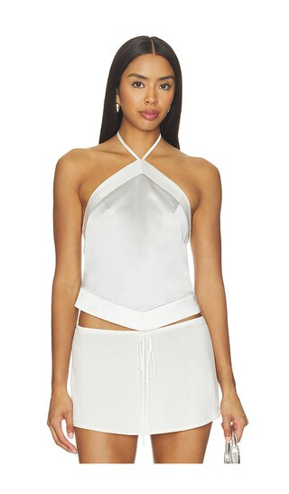 Alazne Halter Top in Grey | Revolve Clothing (Global)
