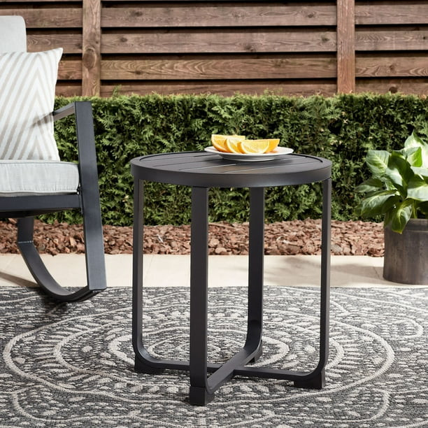 Mainstays Asher Springs Outdoor Side Table- Black - Walmart.com | Walmart (US)