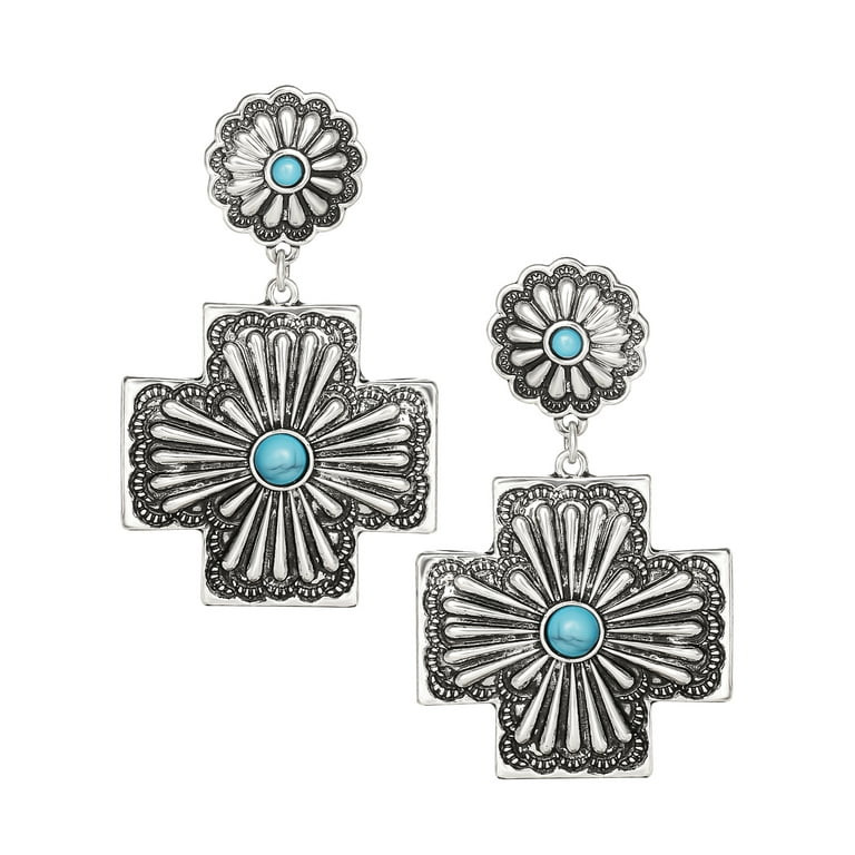 Jessica Simpson Faux Turquoise Stone Drop Earring | Walmart (US)
