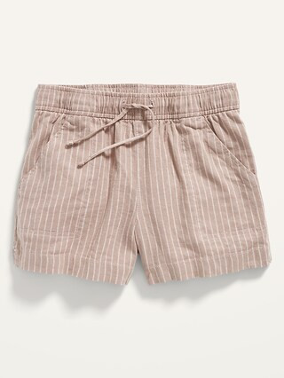 Patterned Linen-Blend Pull-On Shorts for Girls | Old Navy (US)