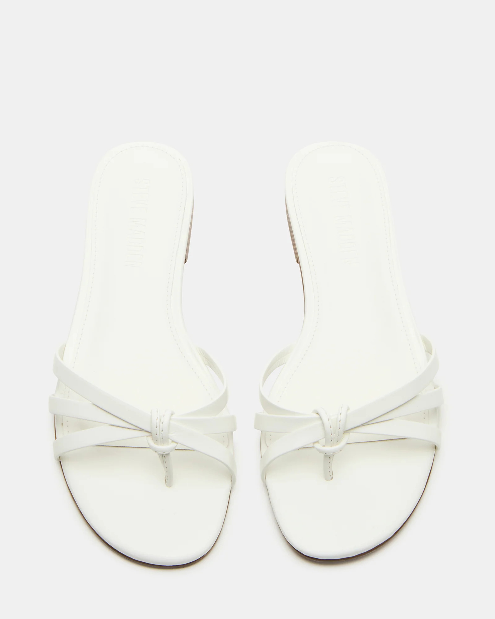 CALISSI White Leather Strappy Women's Slide Sandal | Steve Madden (US)